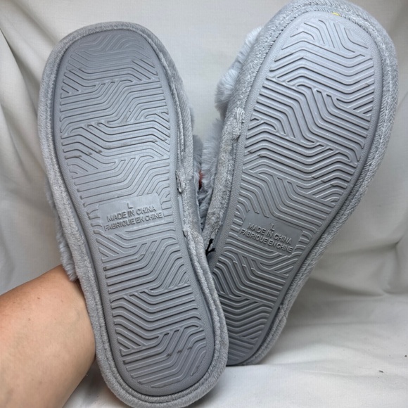 George Slippers Womens Size L (9 - 10) Grey Plush Soft Slide Slip on - Picture 6 of 7